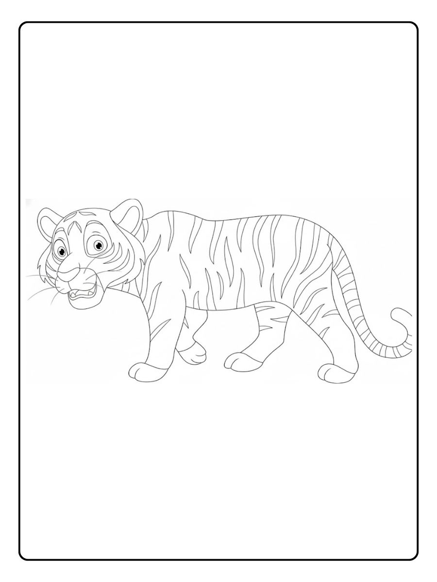 Afrikaanse dieren tijger fantasie kleurplaat tijger