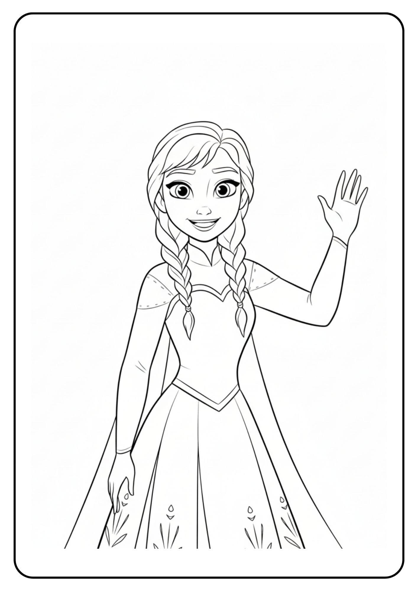 Anna kleurplaat frozen makkelijk