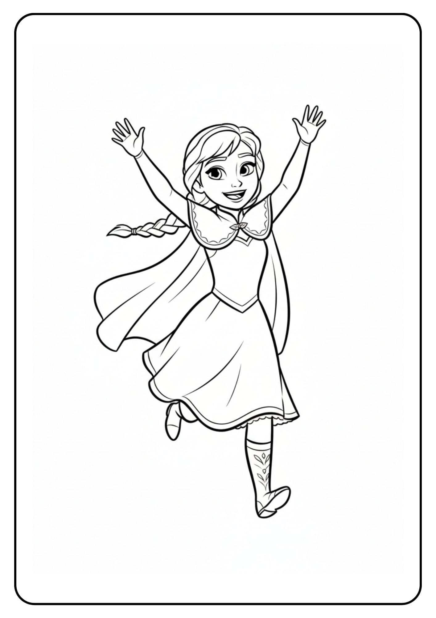 Anna rennen kleurplaten frozen