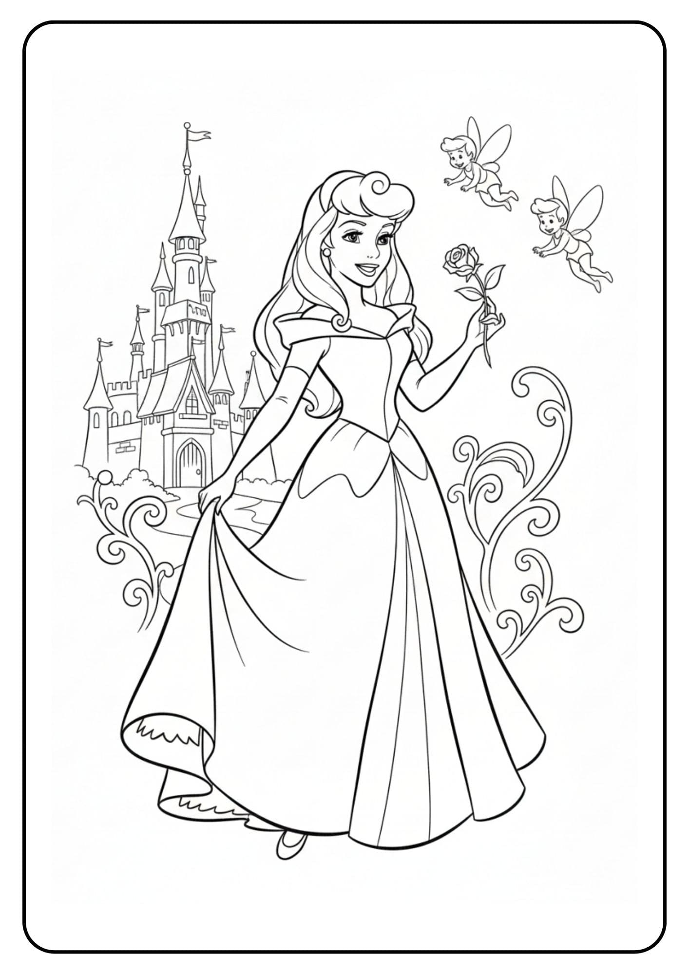 Aurora kleurplaat disney prinsessen