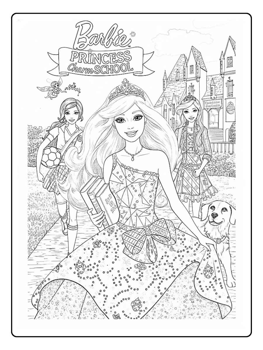 Barbie kleurplaat Barbie Princess Adventure poster