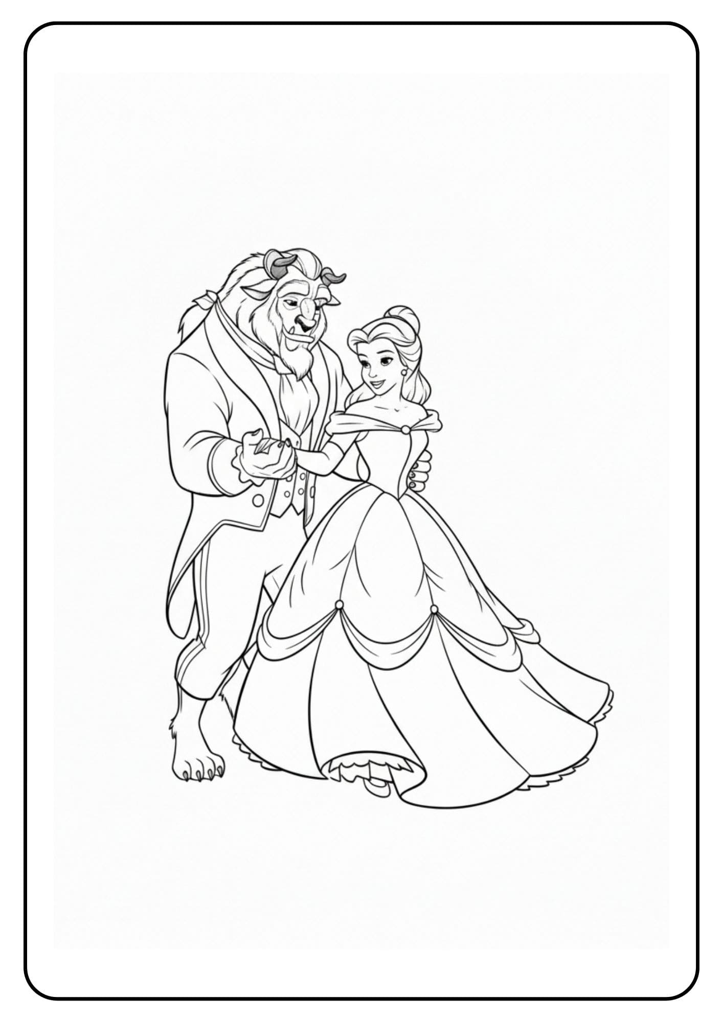 Belle kleurplaat disney prinsessen