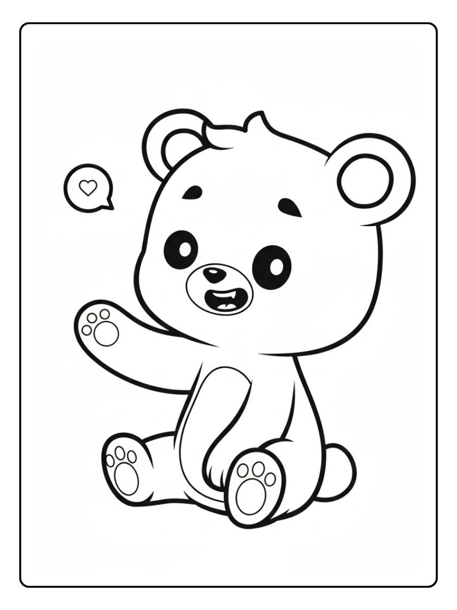 Beren kleurplaat beer in de natuur