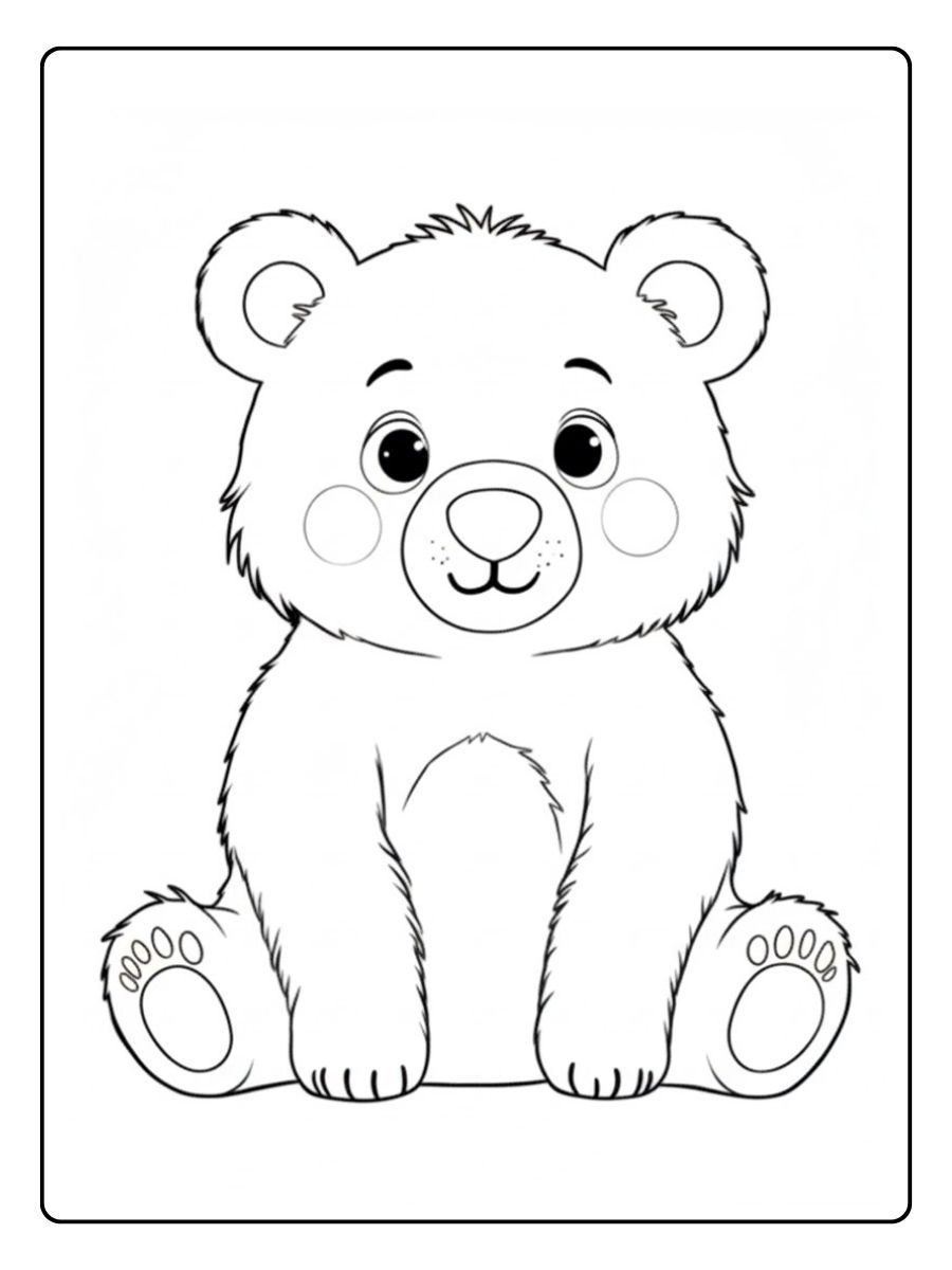Beren kleurplaat beer met open armen