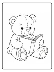 Beren kleurplaat beer slapend op kussen