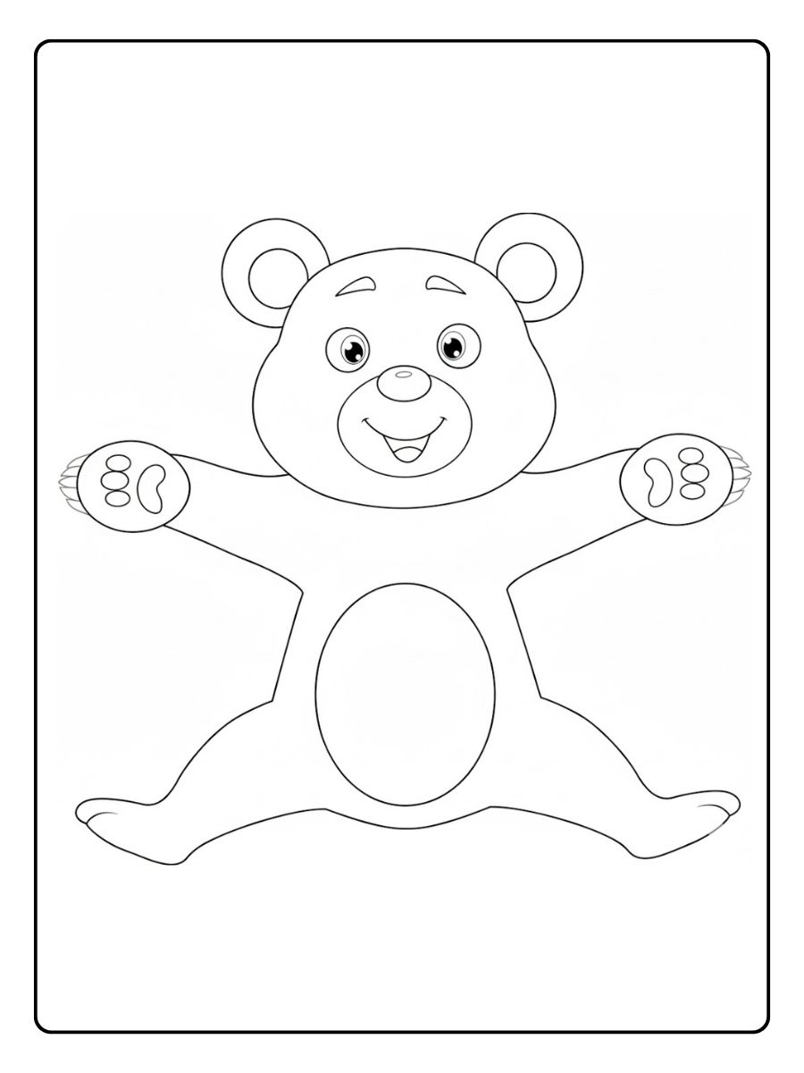 Beren kleurplaat drie schattige beren samen