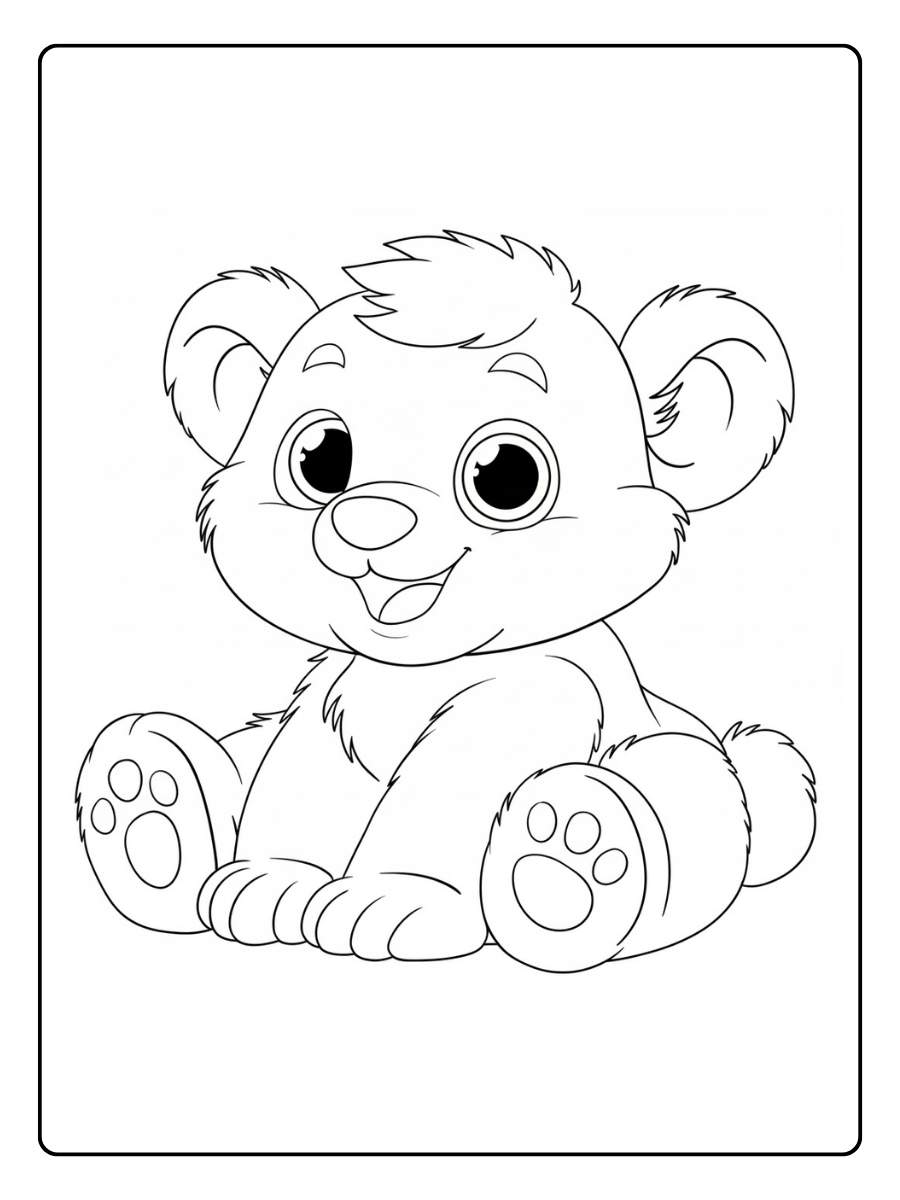 Beren kleurplaat eenvoudige staande beer