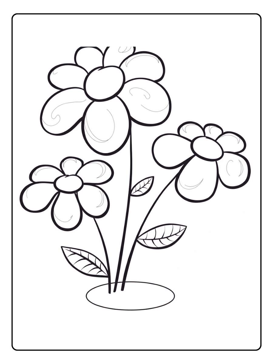 Bloem kleurplaat bloemenboeket