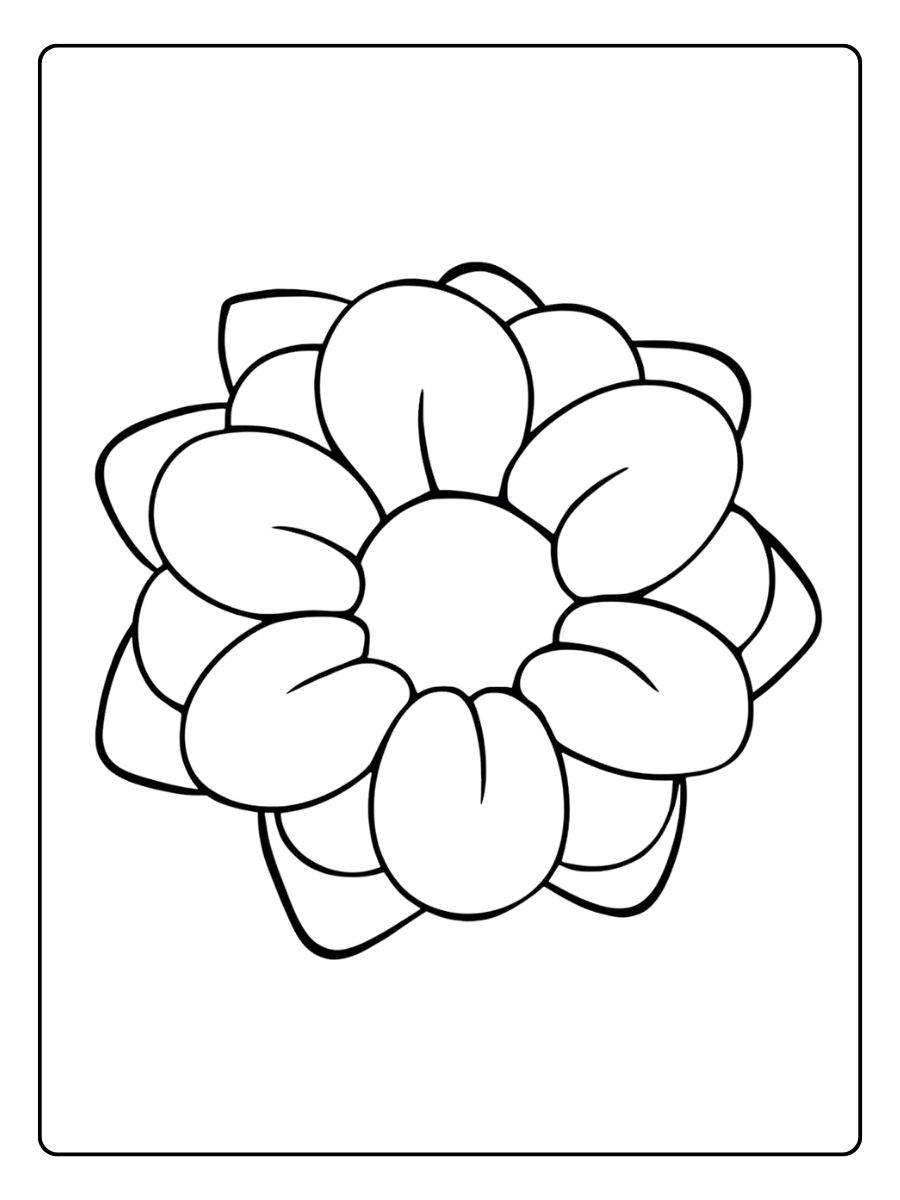 Bloem kleurplaat grote bloem