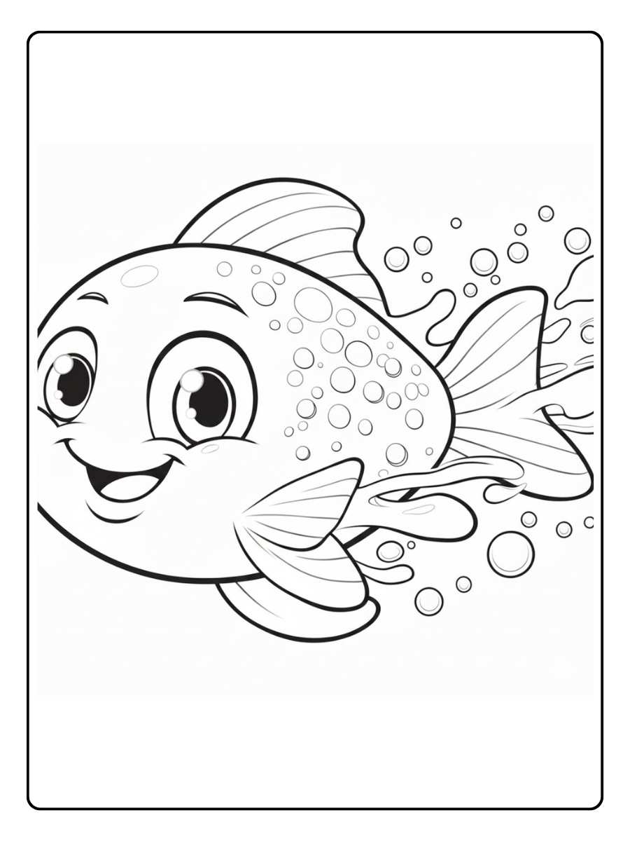 Blub blub kleurplaat vis