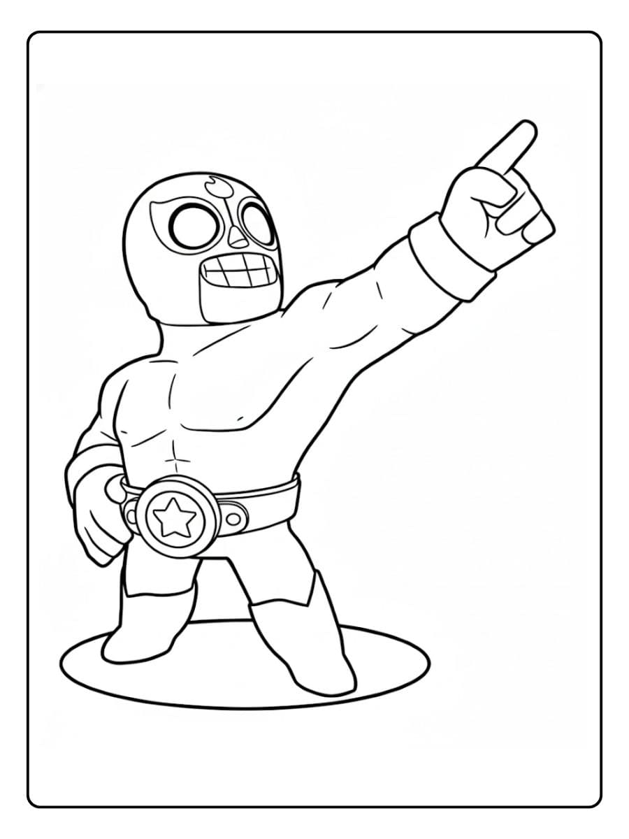 Brawl Stars Kleurplaat El Primo in Actie