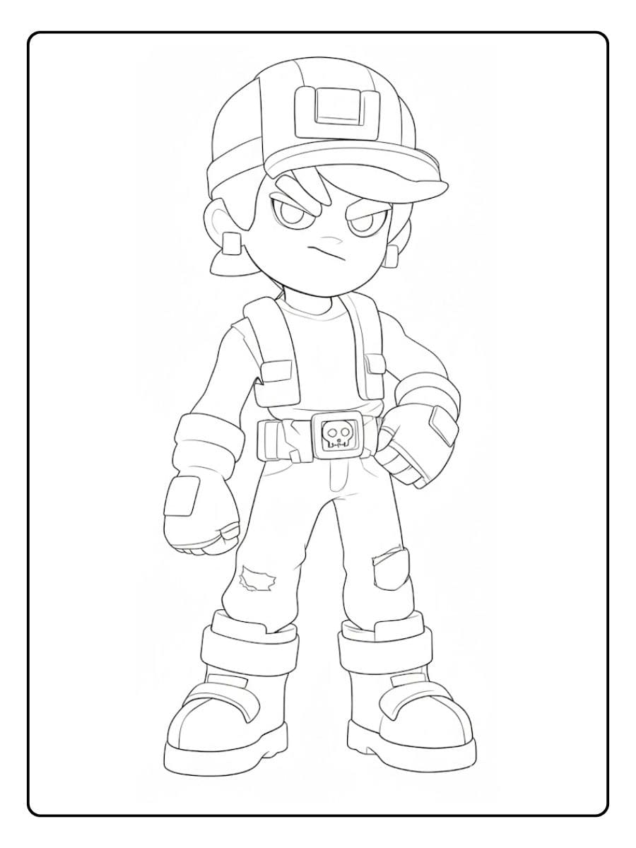 Brawl Stars kleurplaat Stu Brawl Stars personage