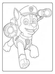 Chase in actie kleurplaat Paw Patrol