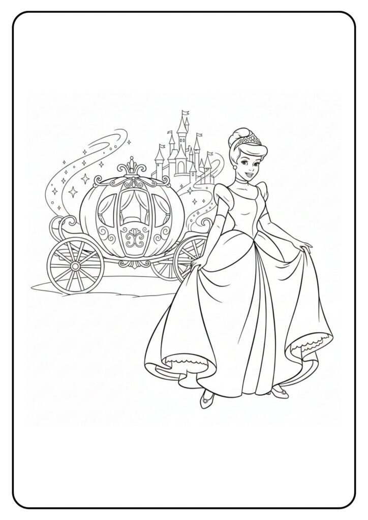 Cinderella disney prinsessen kleurplaat