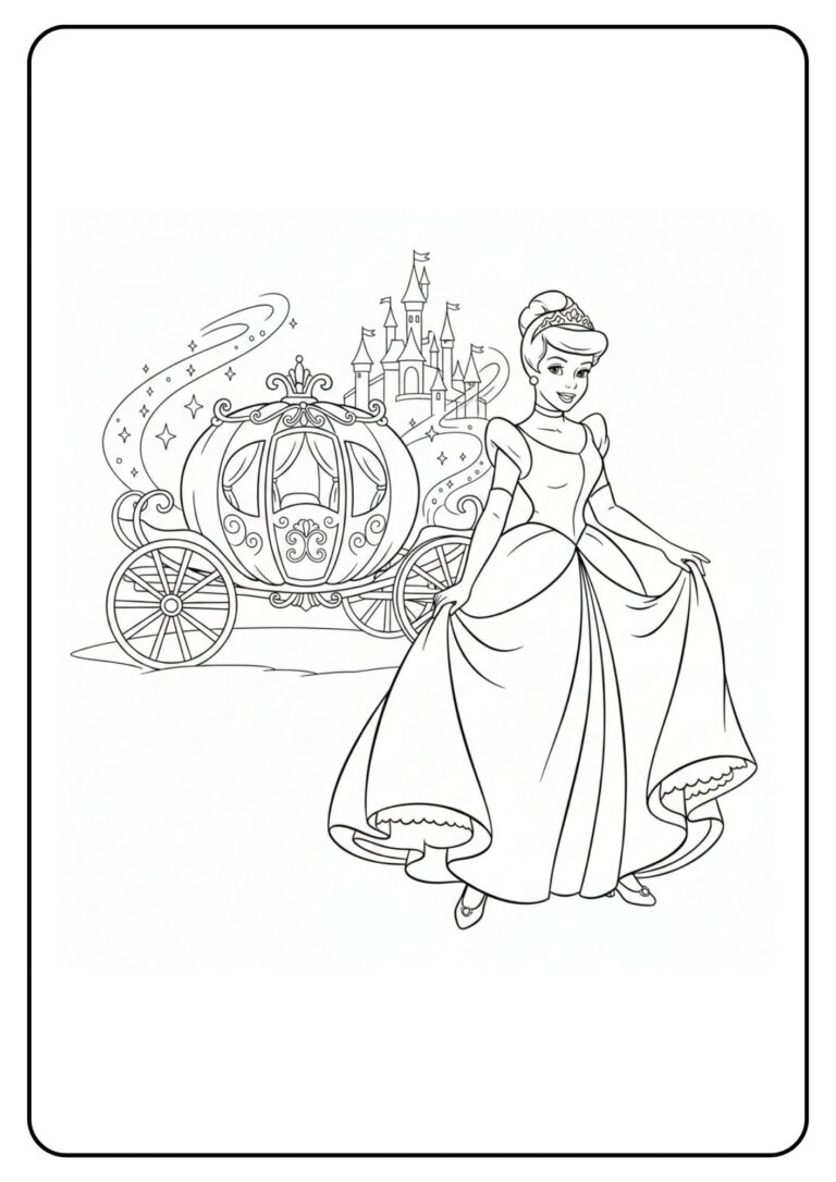Cinderella disney prinsessen kleurplaat