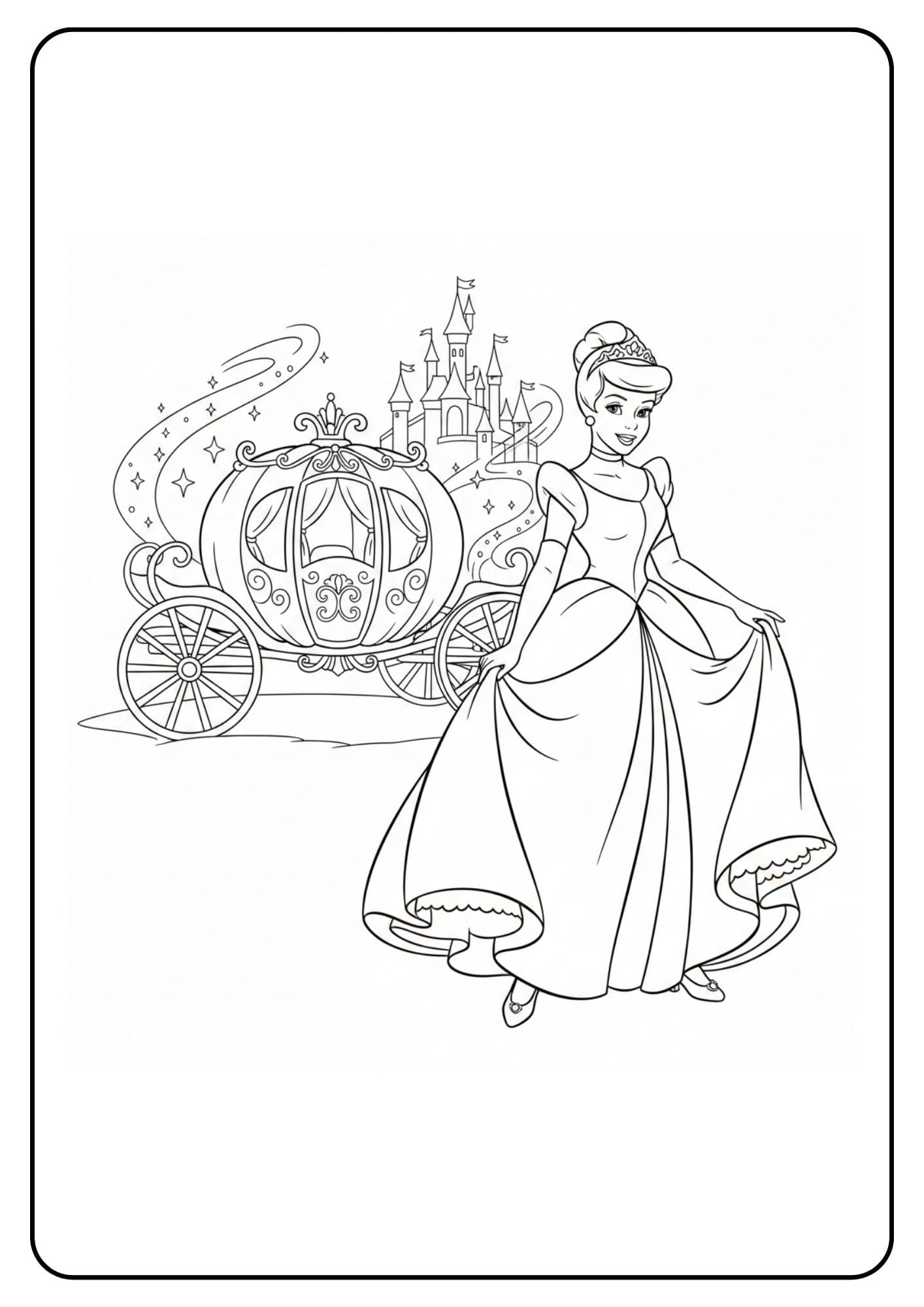 Cinderella disney prinsessen kleurplaat