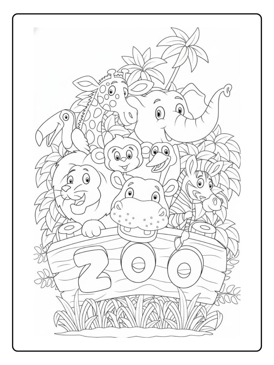 Dierentuin Kleurplaat (6)