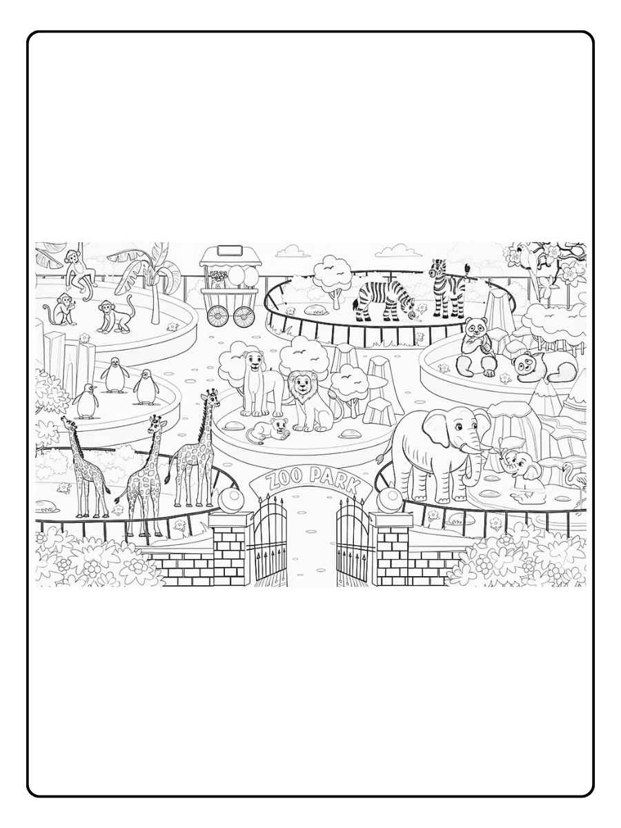 Dierentuin Kleurplaat De Vriendinnen en hun