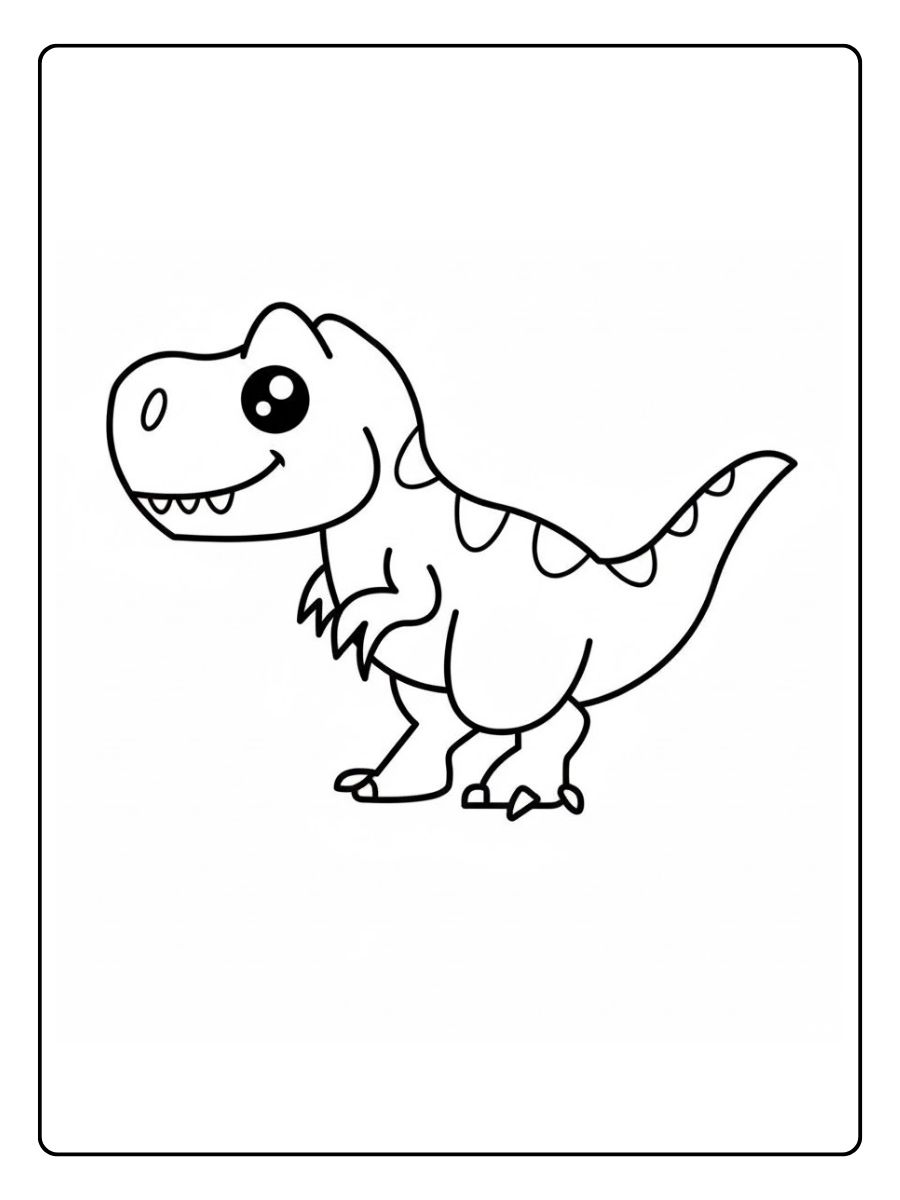 Dino kleurplaat eenvoudige T rex tekening