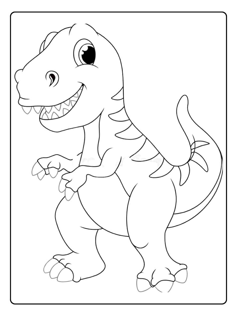 Dino kleurplaat grote T rex