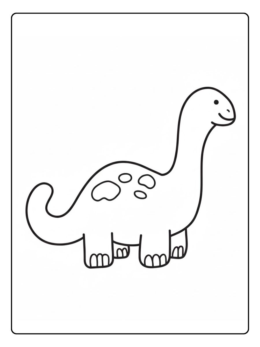 Dino kleurplaat langnek dinosaurus