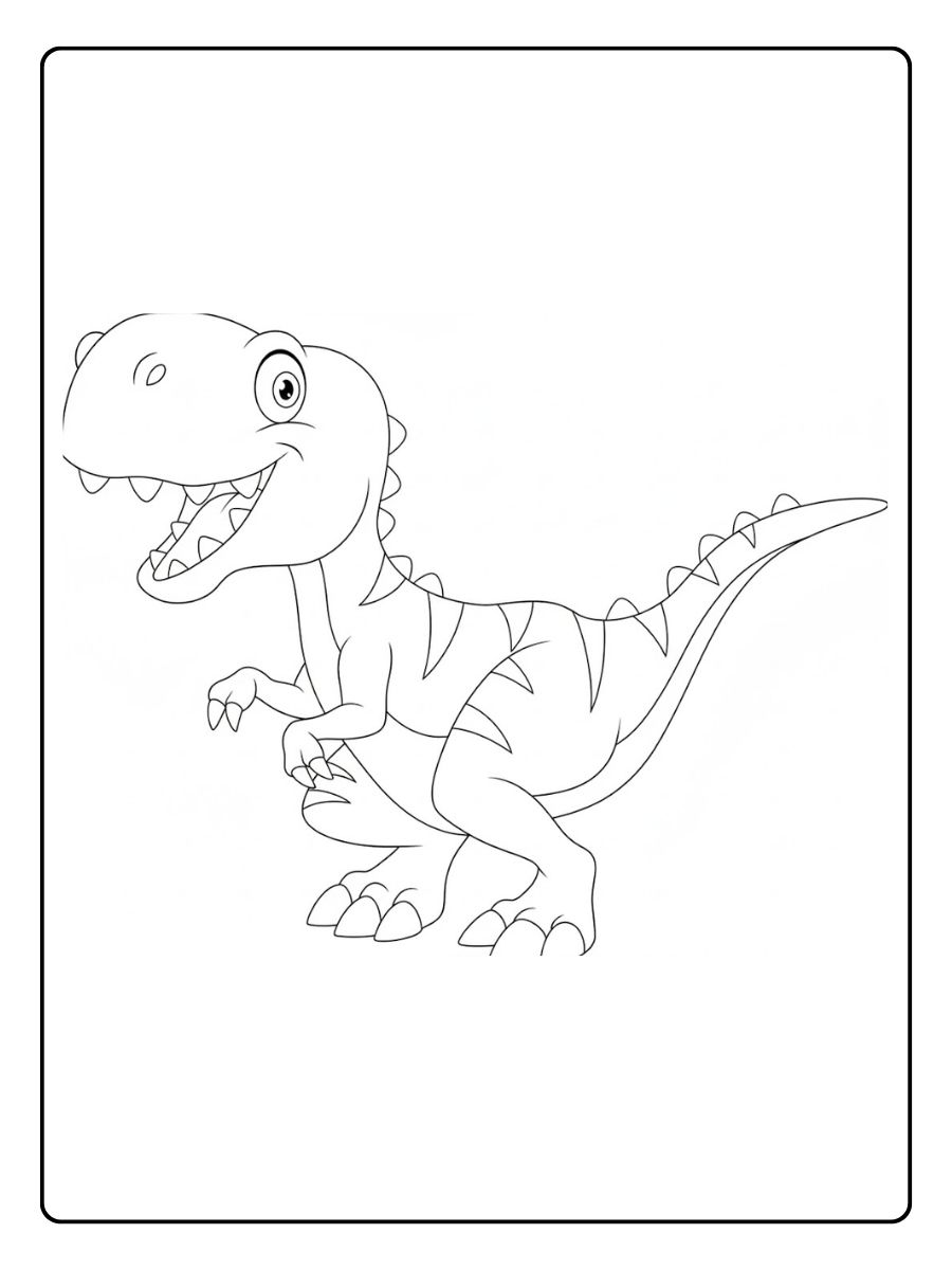 Dino kleurplaat rennende T rex