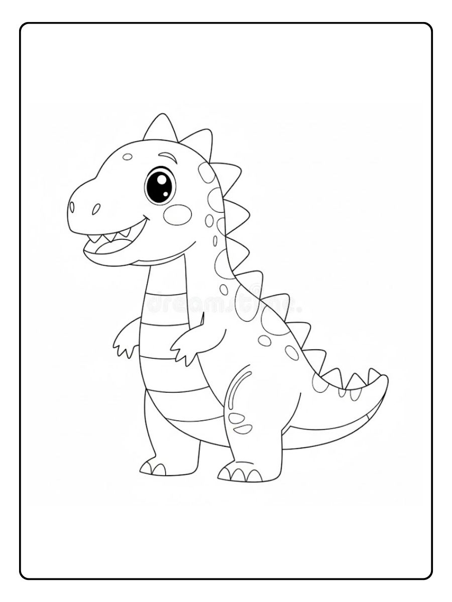 Dino kleurplaat staande dinosaurus