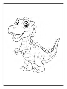 Dino kleurplaat vrolijke T rex
