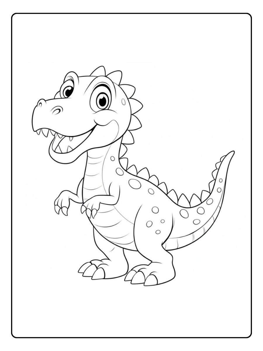 Dino kleurplaat vrolijke T rex