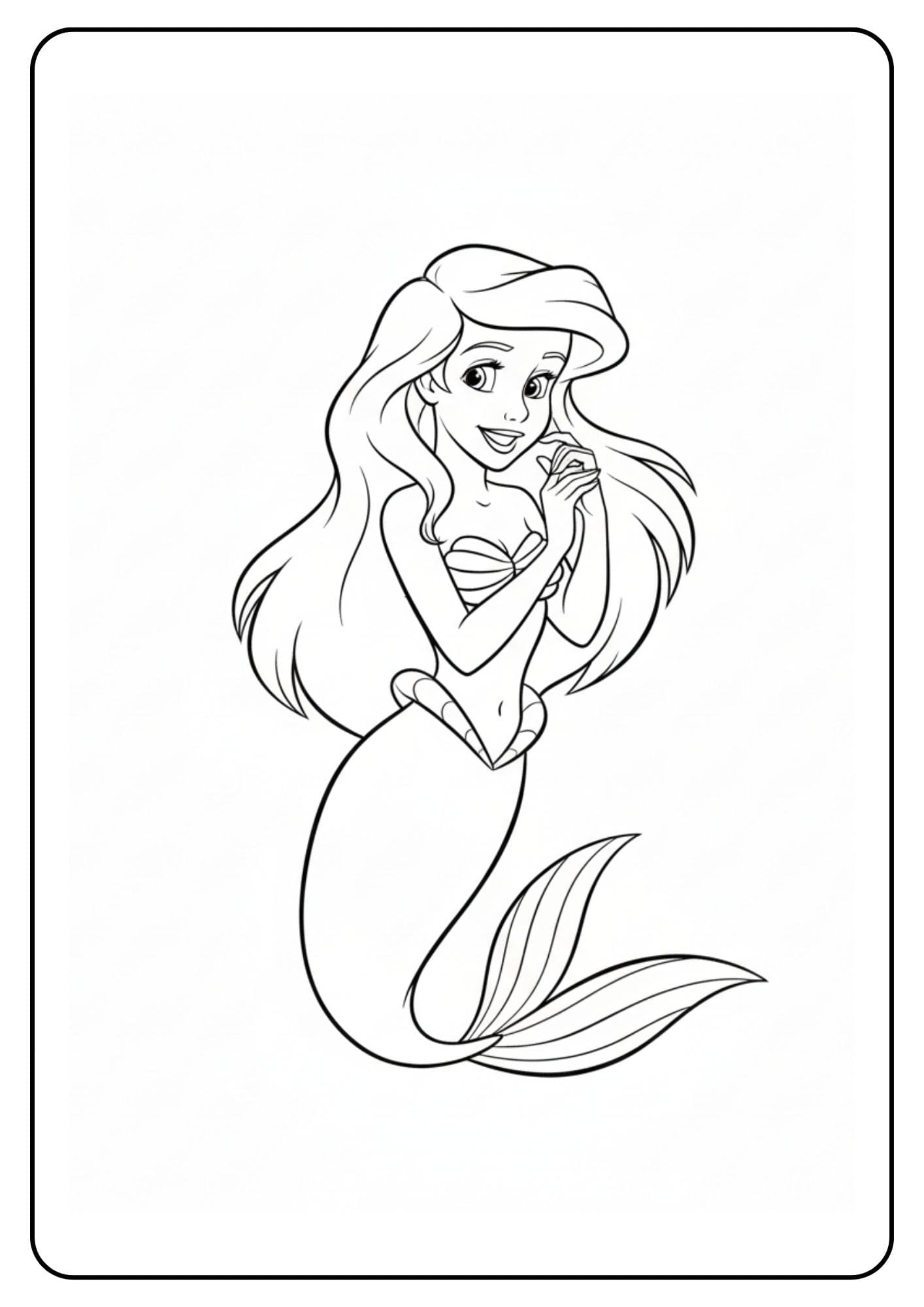 Disney kleurplaat Ariel zeemeermin