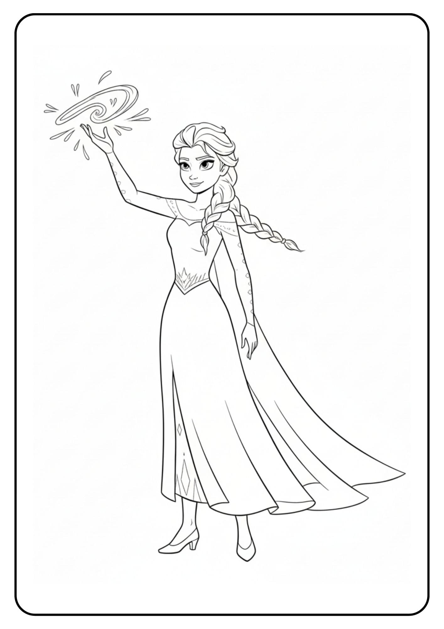 Disney kleurplaat Elsa Frozen magie