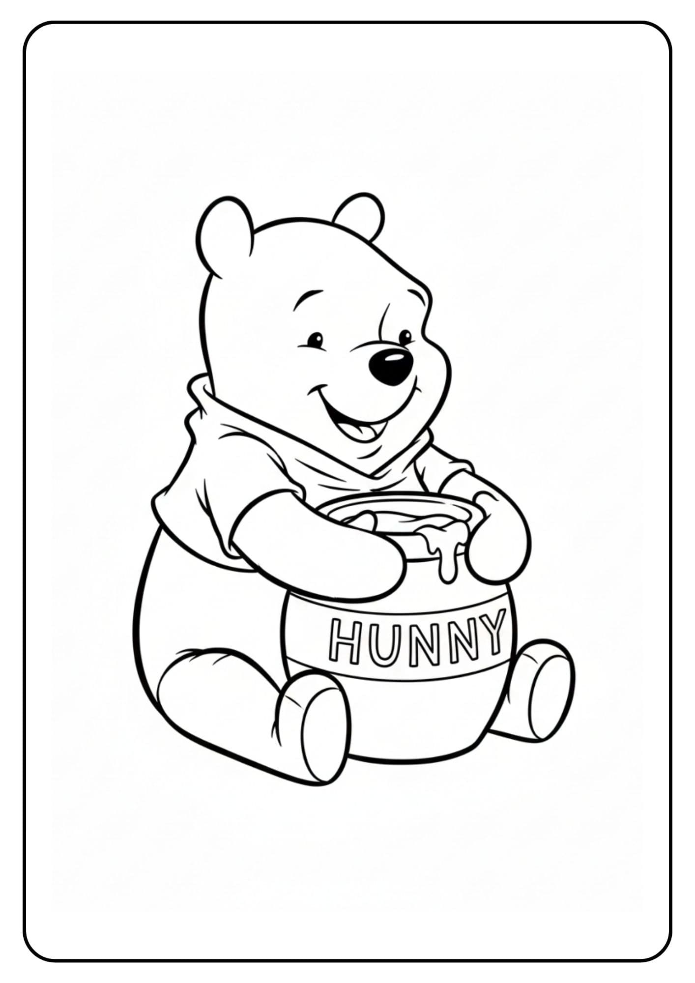 Disney kleurplaat Winnie de Poeh honing