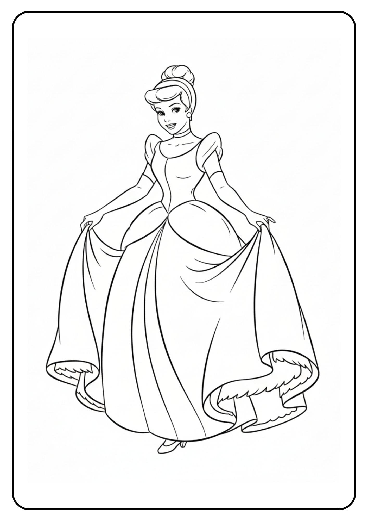 Disney kleurplaten Assepoester prinses