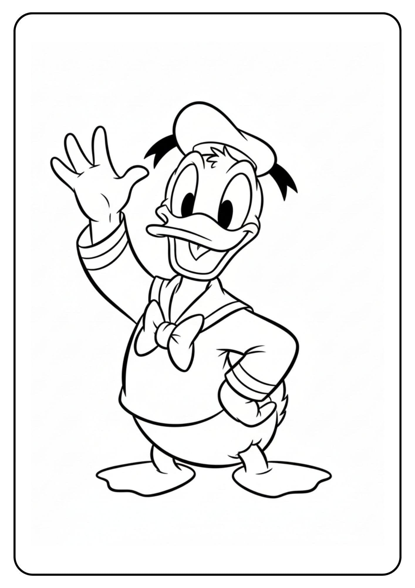 Disney kleurplaten Donald Duck eenvoudig