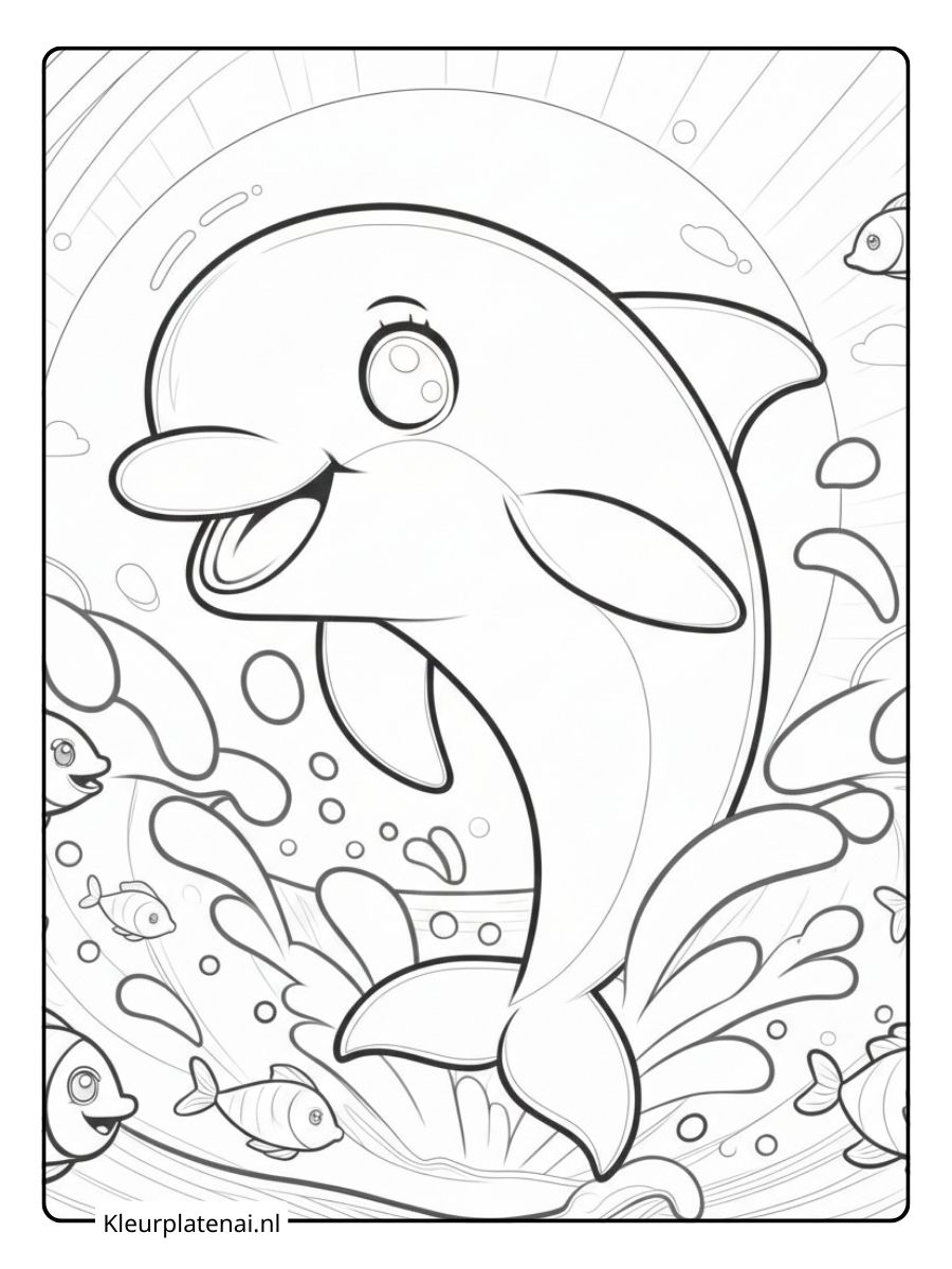 Dolfijn Kleurplaat (2)