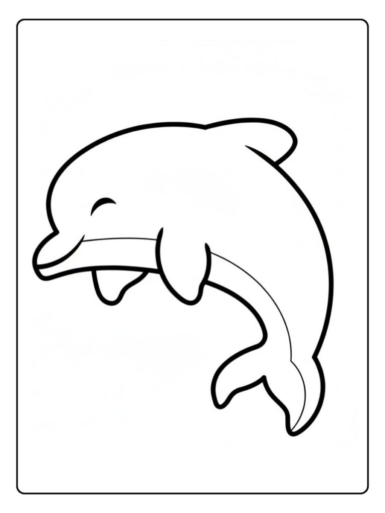 Dolfijn kleurplaat eenvoudige springende dolfijn