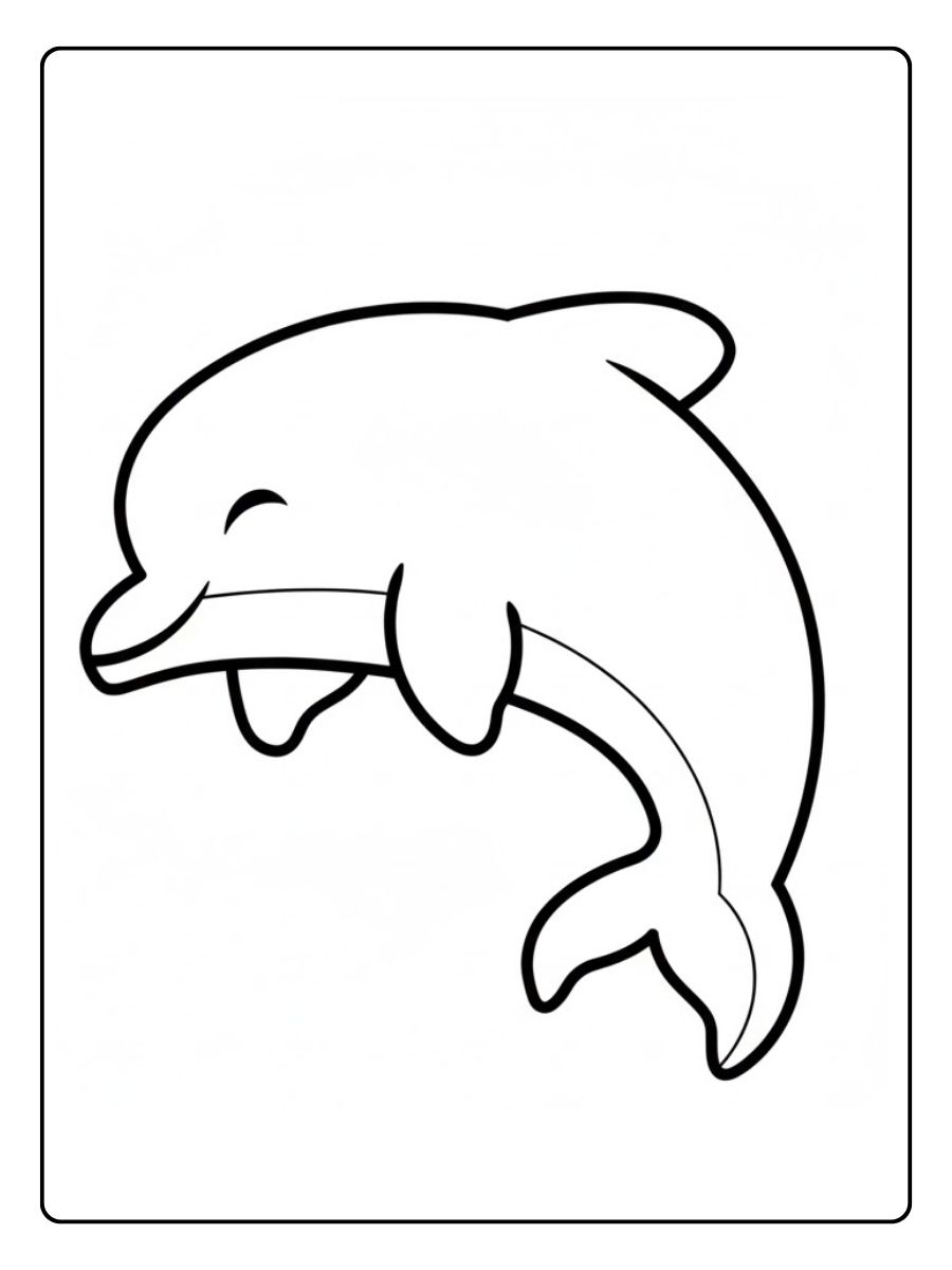 Dolfijn kleurplaat eenvoudige springende dolfijn
