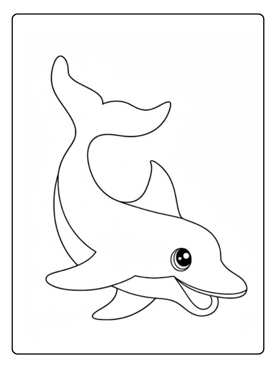 Dolfijn kleurplaat springende dolfijn eenvoudig