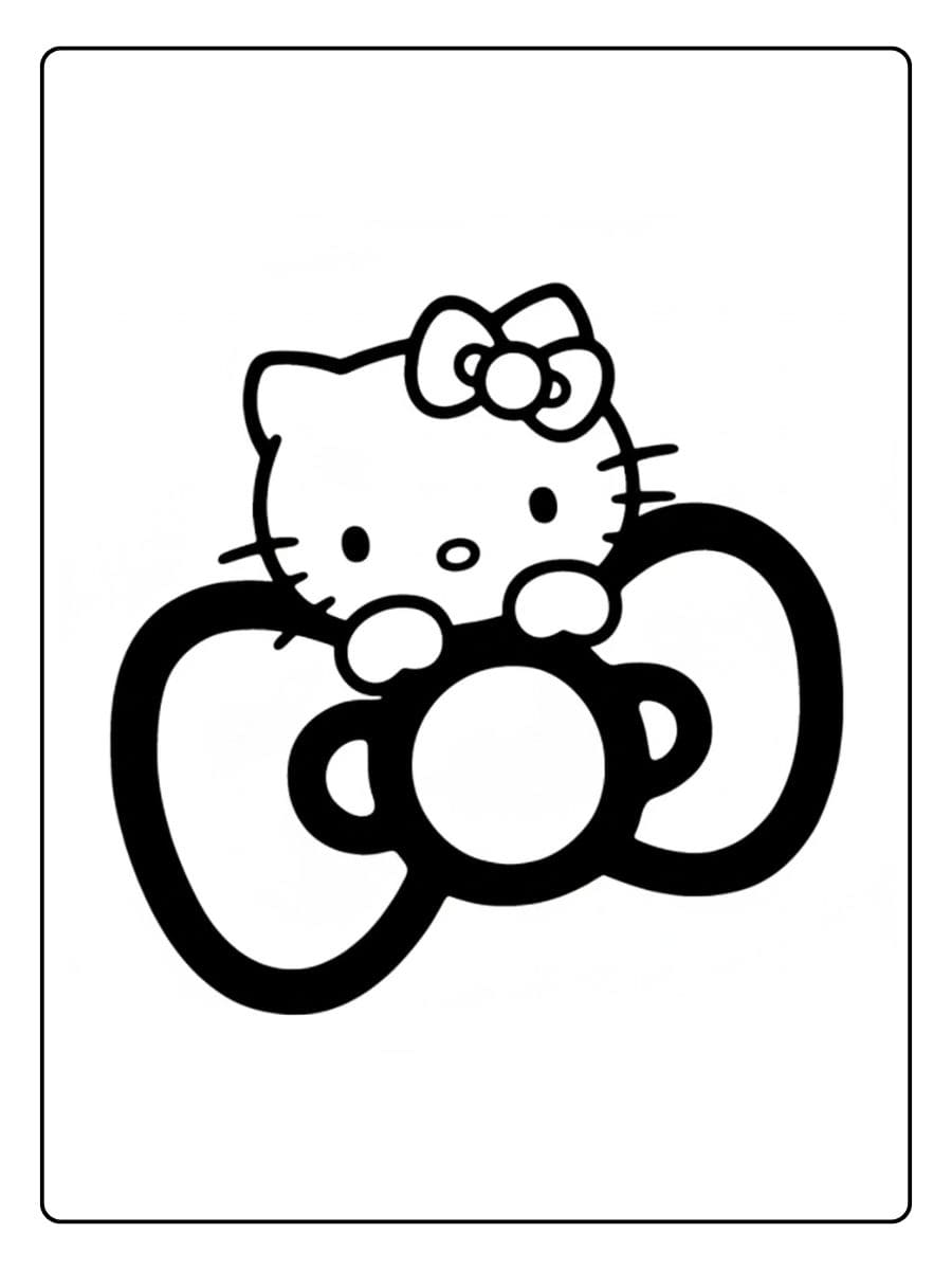 Eenvoudige Hello Kitty Kleurplaat