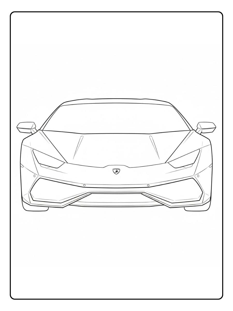 Eenvoudige Kleurplaat Lamborghini Sportwagen