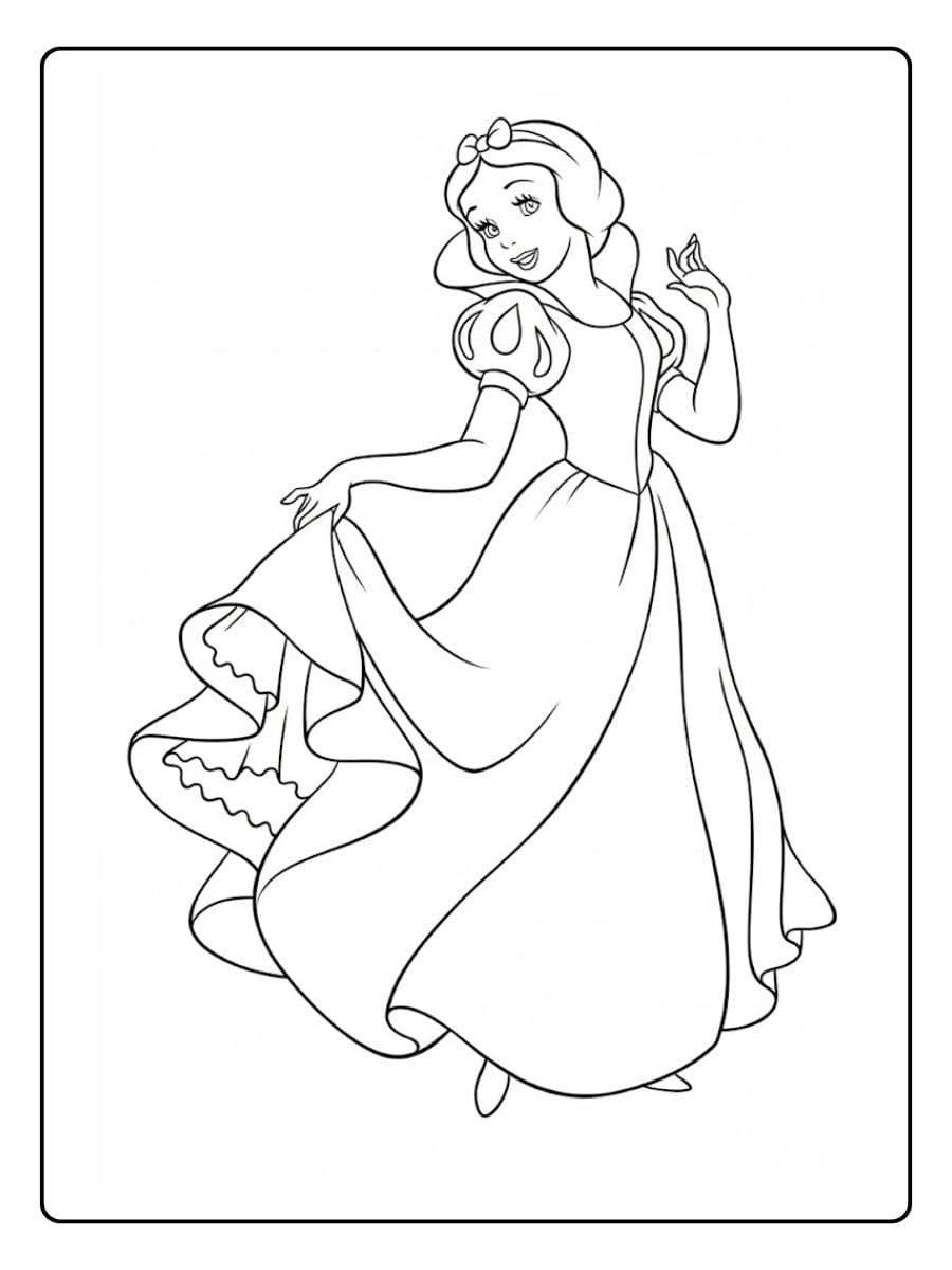 Eenvoudige Kleurplaat Prinses Sneeuwwitje