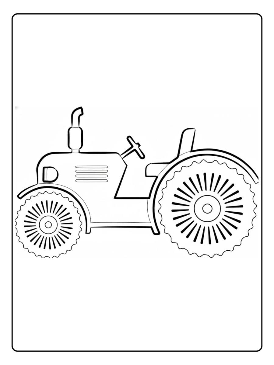 Eenvoudige Kleurplaat Trekker Duidelijke Lijnen