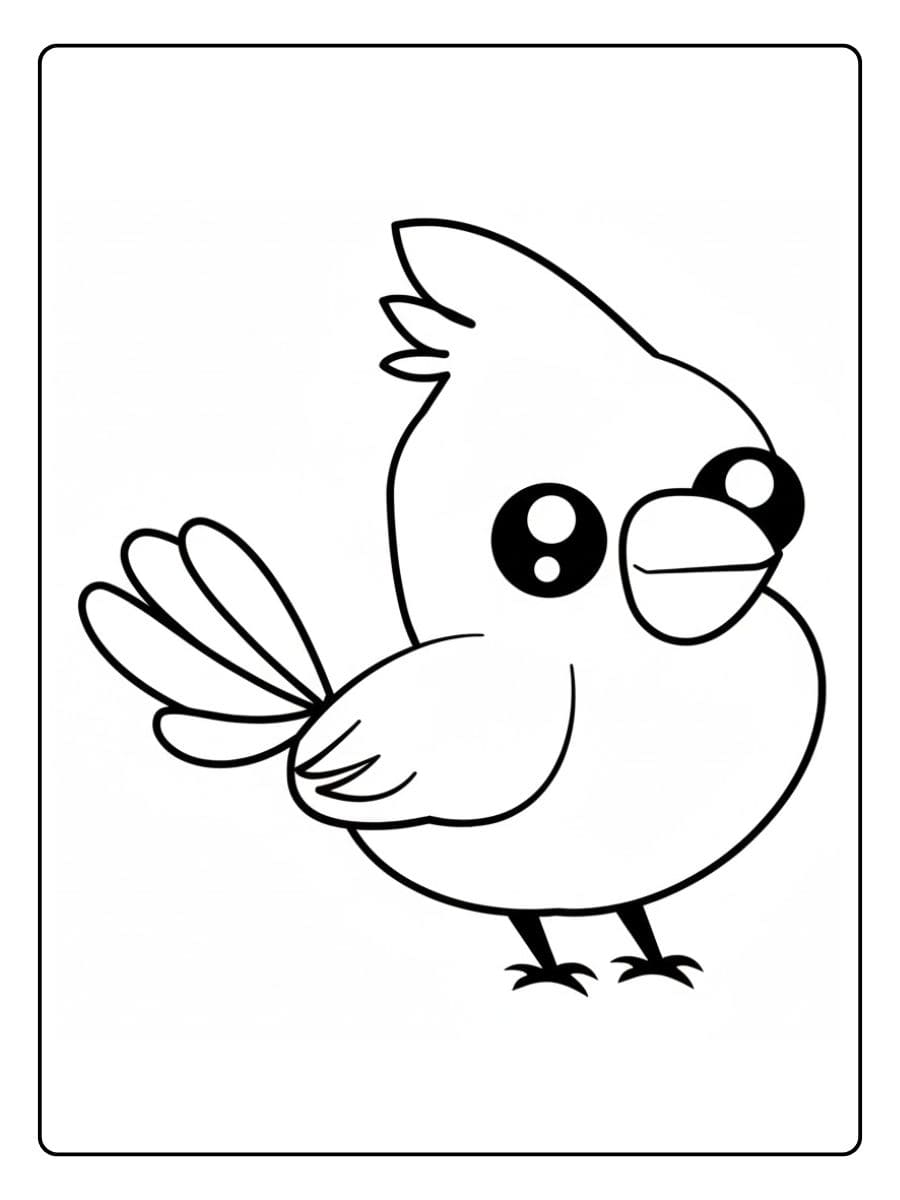 Eenvoudige Kleurplaat Vogel