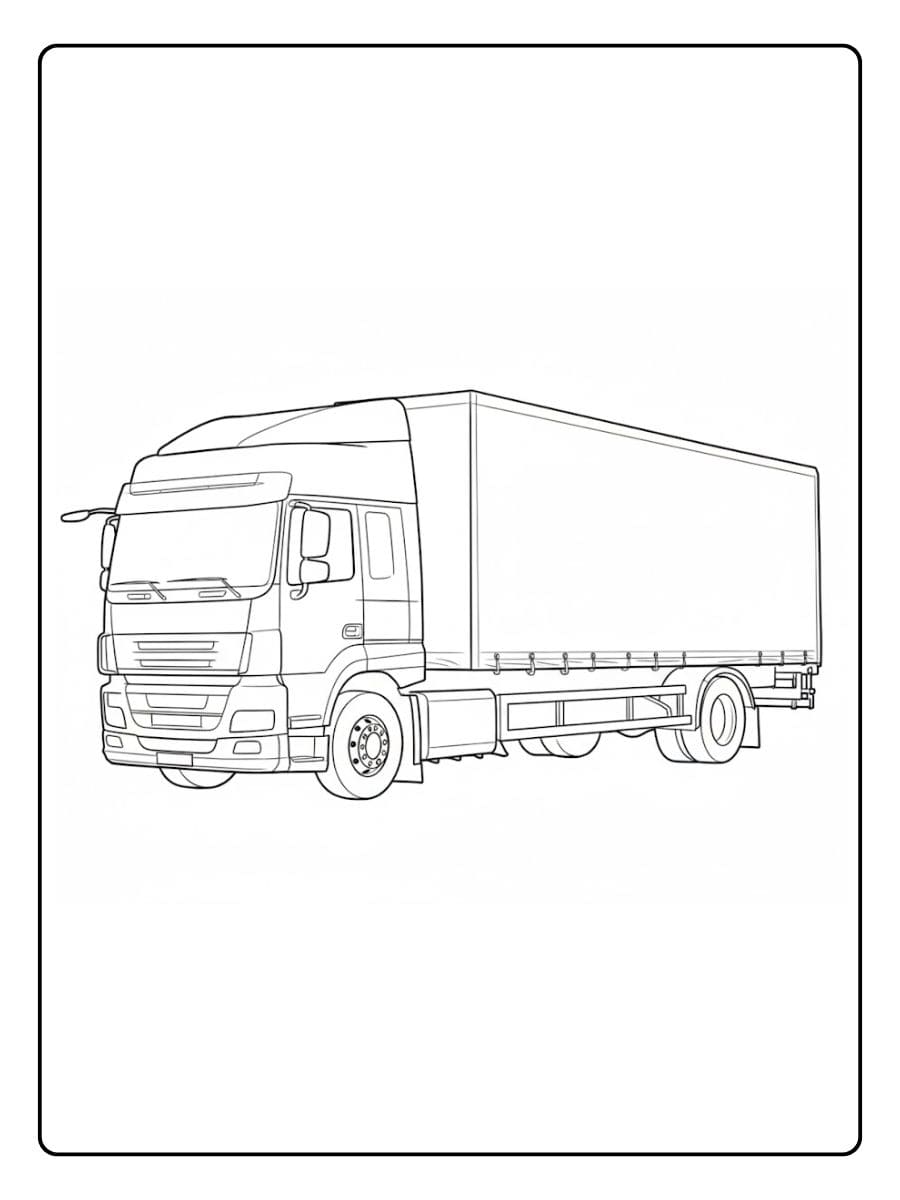 Eenvoudige Kleurplaat Vrachtwagen