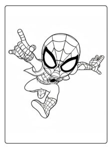 Eenvoudige Spiderman Kleurplaat Contouren