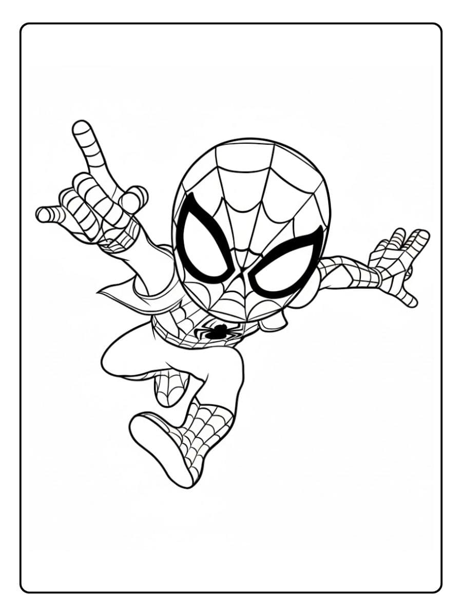 Eenvoudige Spiderman Kleurplaat Contouren