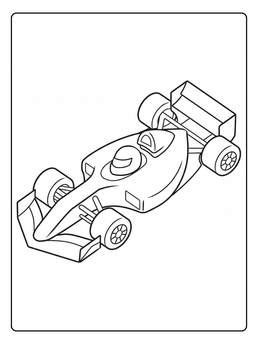 Eenvoudige Zwart Wit Schets Kleurplaat Raceauto