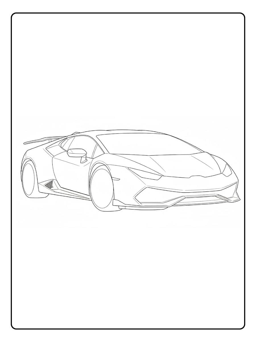 Eenvoudige Zwart Wit Schets Lamborghini Huracán Kleurplaat