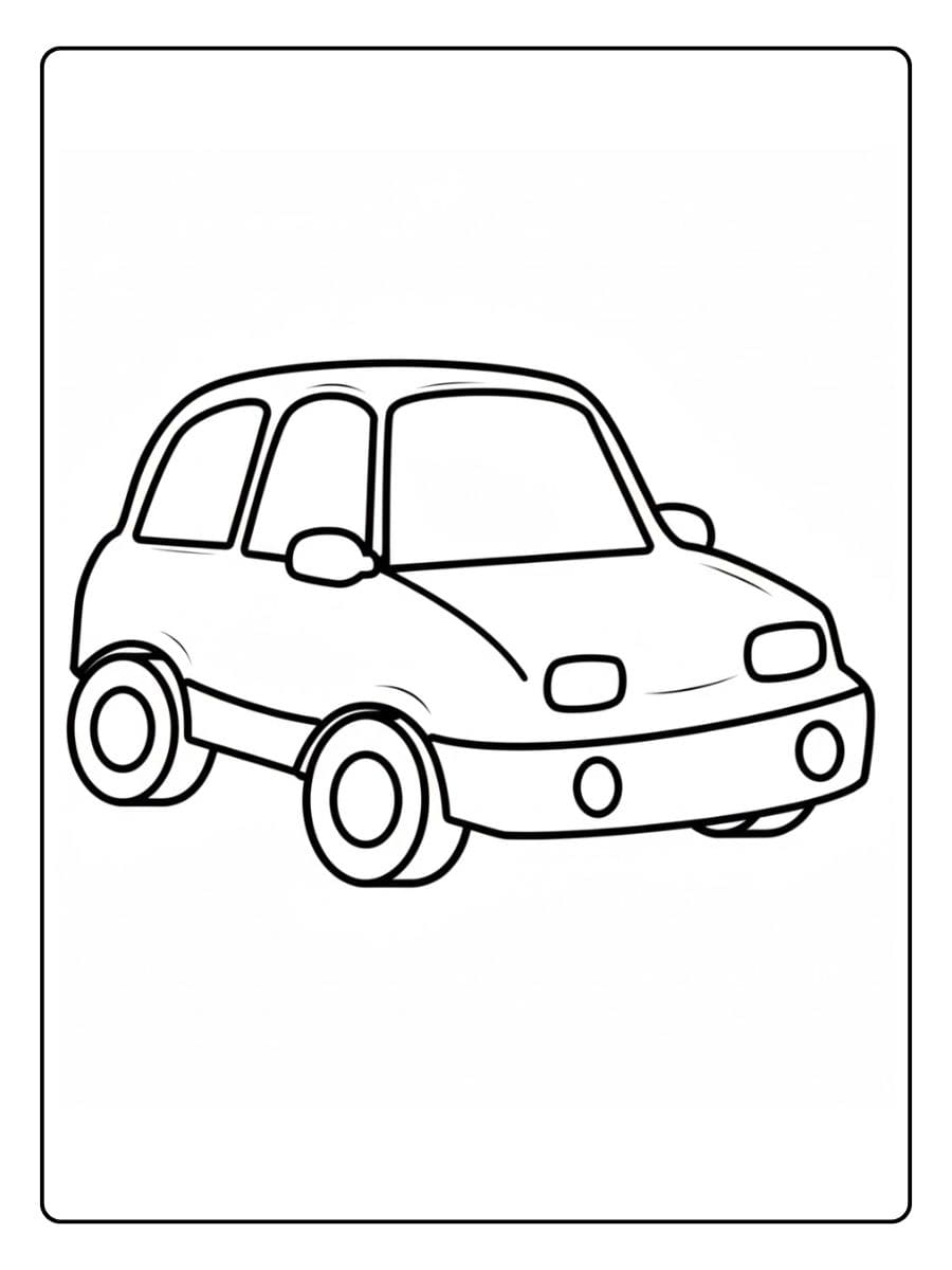 Eenvoudige kleurplaat auto