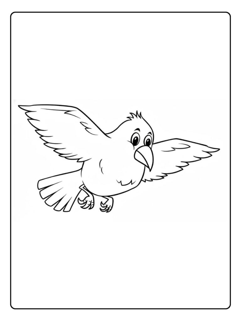 Eenvoudige kleurplaat vogel (1)